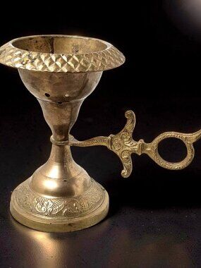 Vintage Solid Brass India Hand Made Very Ornate Inscense Burner